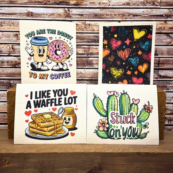 Home Accents By Driftless - A Waffle Lot Funny Swedish Dishcloths - Valentine's Day