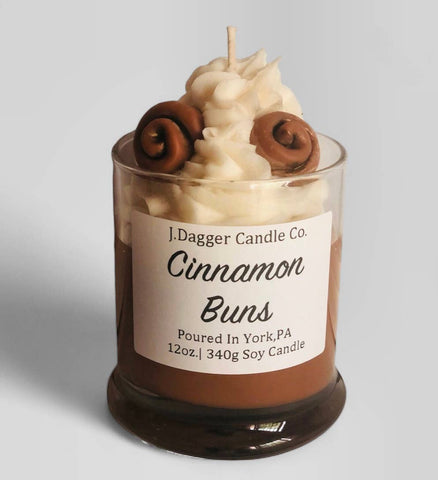 J Dagger Candle Co. - Cinnamon Buns Soy Dessert Candle, 12oz.