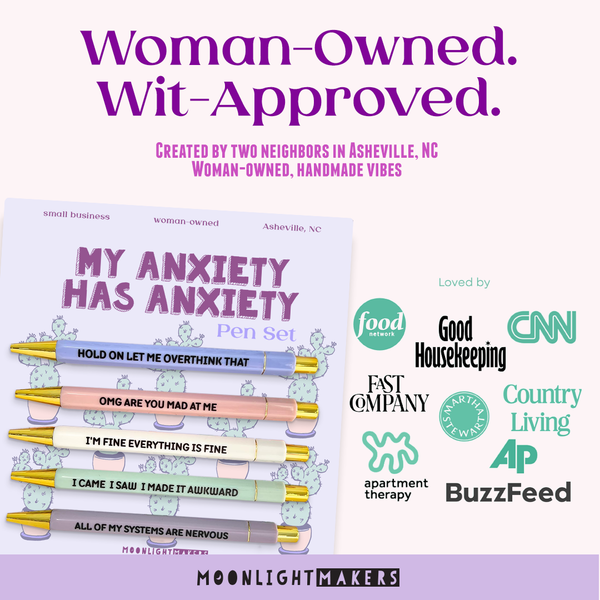 Moonlight Makers - My Anxiety Has Anxiety - Funny Pen Set - Gift, Birthday