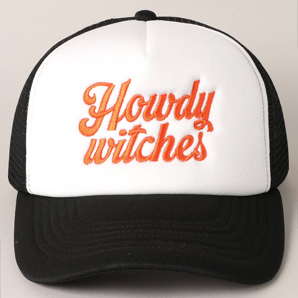 Fashion City - Howdy Witches Embroidered Mesh Back Trucker Hat