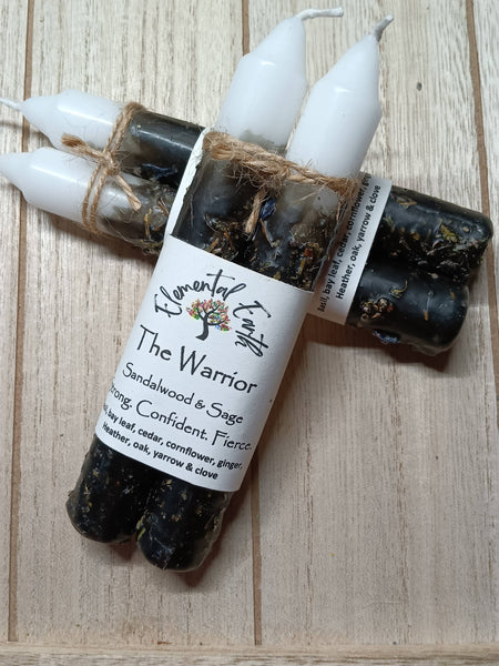 Elemental Earth Shop - The Warrior Herbal 6 inch Candles