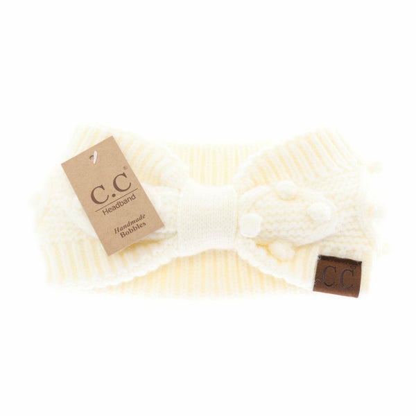 C.C Beanie - Bobble Knit C.C Head Wrap HW3836