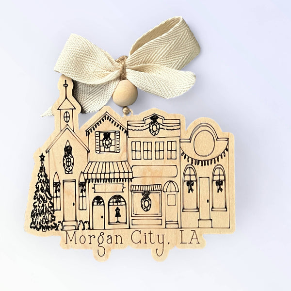 Geaux Magnolia - Small Town Street Custom Christmas Ornament Main Street