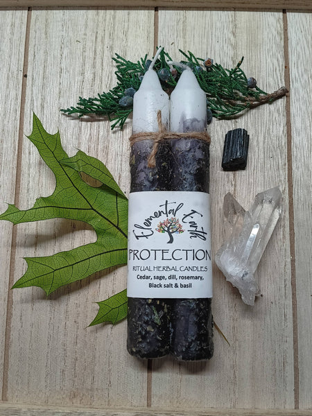 Elemental Earth Shop - Protection Herbal Intention Candles