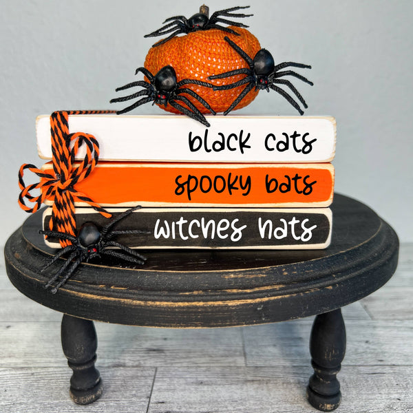 Ruaille Buaille Co - October home decor | Mini book stacks Halloween - Witches