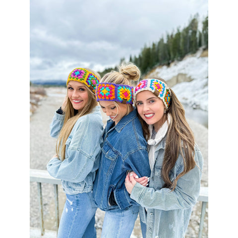 C.C Beanie - Fuzzy Lined Multi-Color Crochet Fashion Headband for Women
