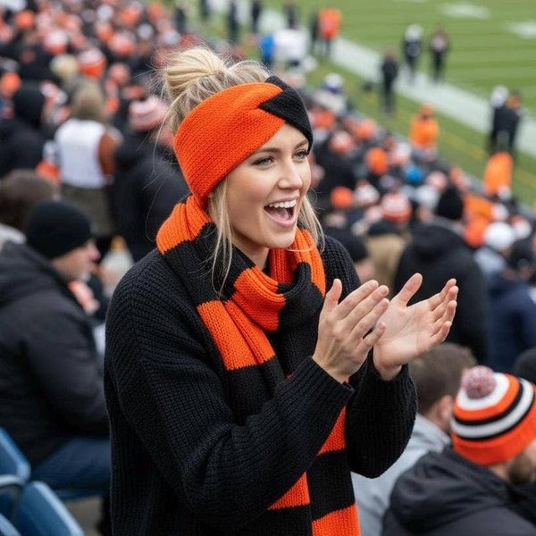 The Pawfect Accessory - Tiger Stripe Knit Twist Headband | Cincinnati Team Spirit