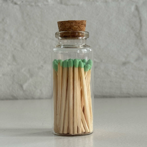 How's It Glowing Candle Co. - Apothecary Match Vials (40 matches & Striker) | Glass & Cork