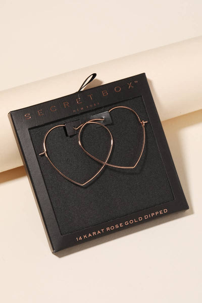 Anarchy Street - Secret Box Heart Outline Hoop Earrings