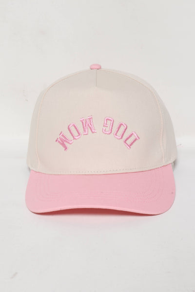 DOG MOM Upside Down embroidery in Two Tone Baseball Cap