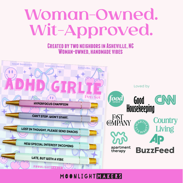 Moonlight Makers - ADHD Girlie - Pen Set - Funny Gift, Neurodivergent
