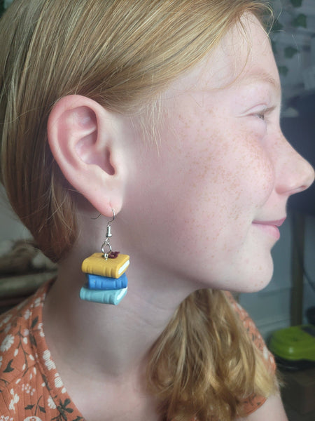 MK Lovely Boutique - Stacked Books Dangles