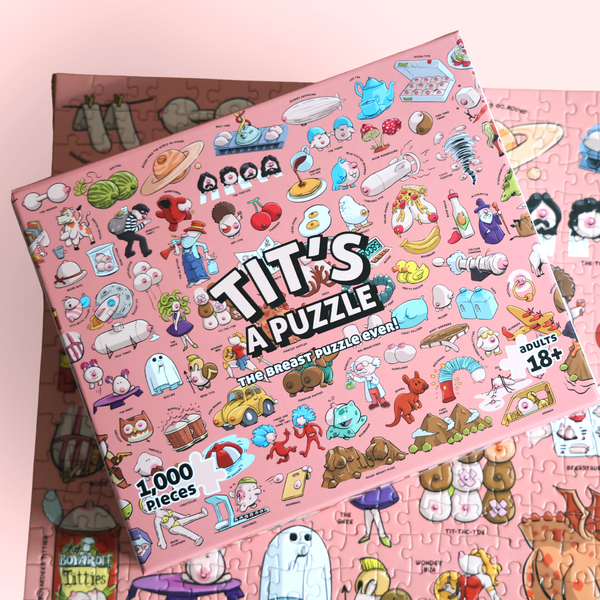 Sleazy Greetings - Tit's A Puzzle - Funny Boob Themed 1000 Piece Jigsaw Puzzle