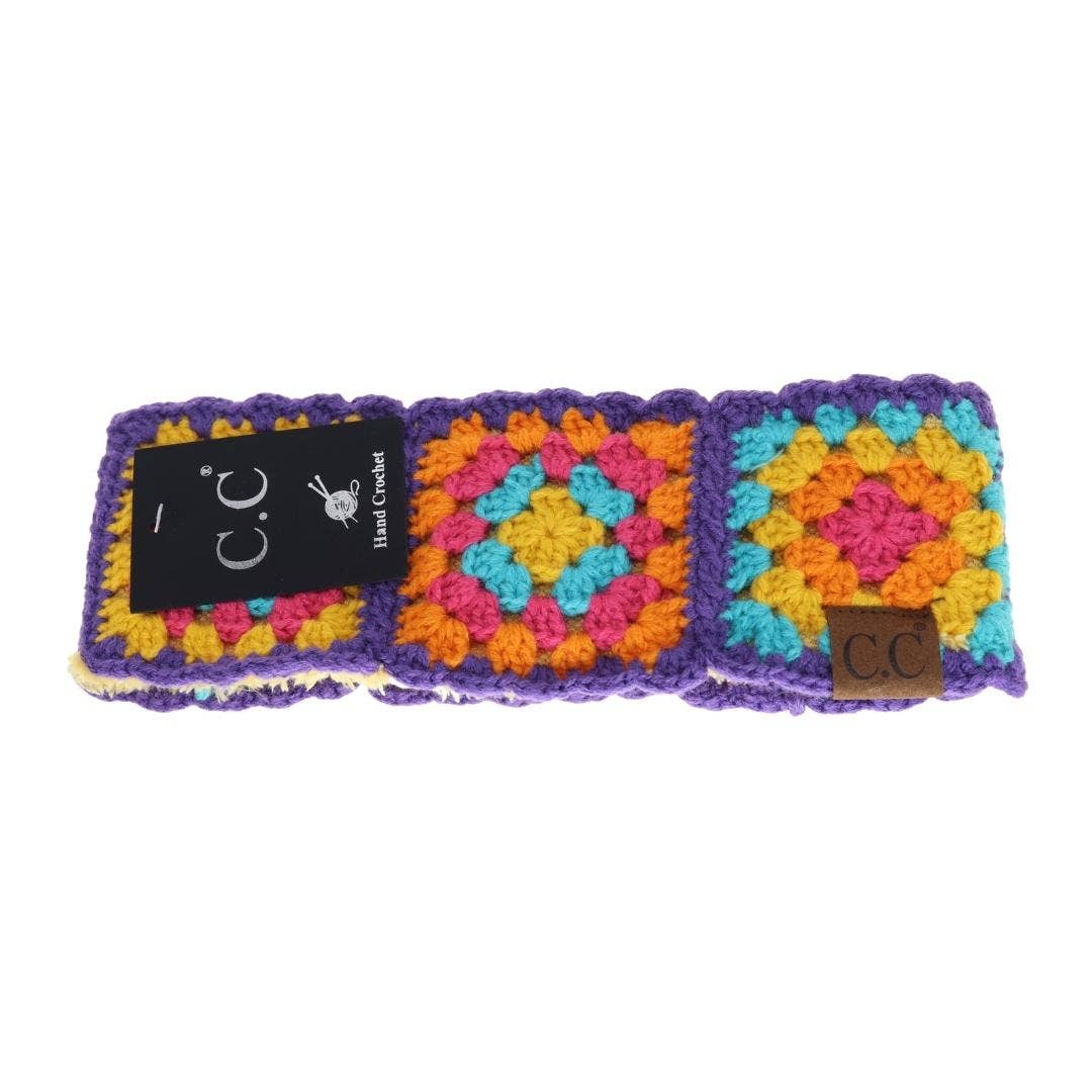 C.C Beanie - Fuzzy Lined Multi-Color Crochet Fashion Headband for Women