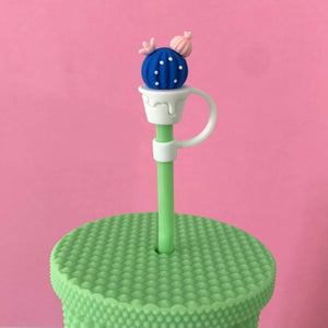 iconic mi - Straw Cover Purple Cactus