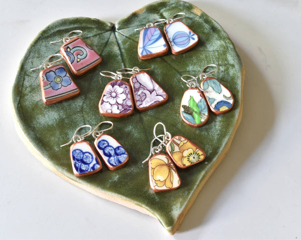 The Broken Plate Pendant Co - Broken Plate Dangle Earring  - Shard Shape