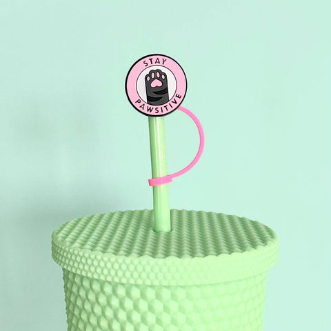 iconic mi - Straw Cover Cat Paw Stay Pawsitive
