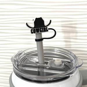 iconic mi - Straw Cover Topper Black Cowgirl Hat 10mm