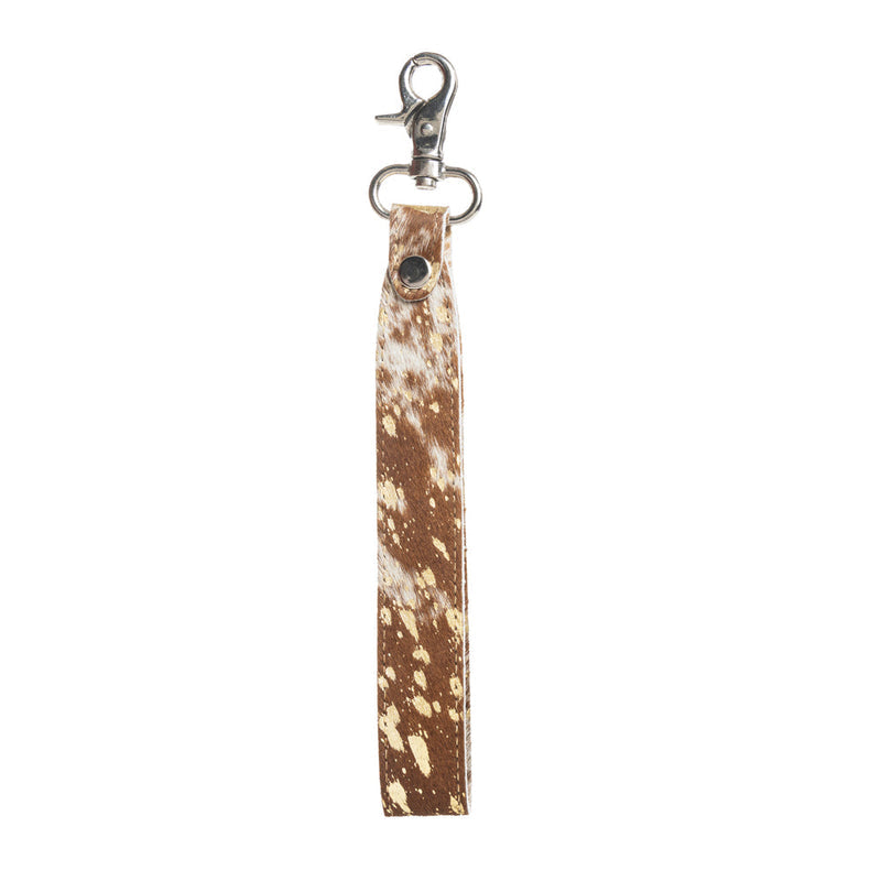 Bullrun Hill Key Fob in Brown & White - MYRA BAG