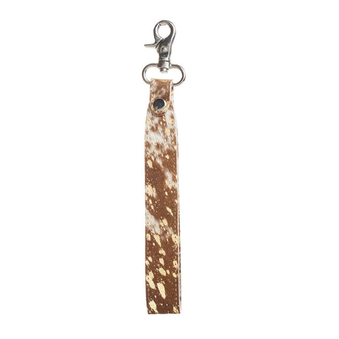 Bullrun Hill Key Fob in Brown & White - MYRA BAG