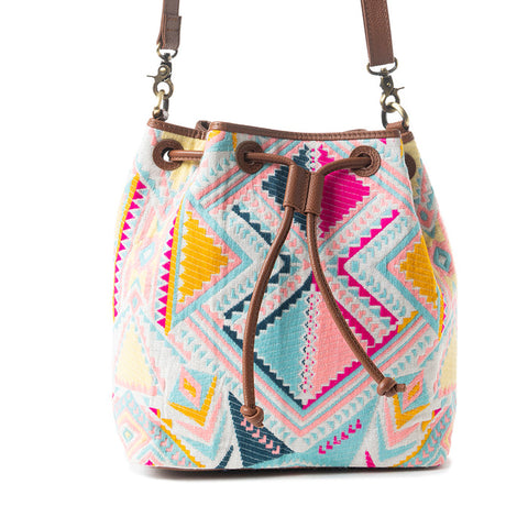 Pastel Desert Sunrise Bucket Bag In Pink - MYRA BAG