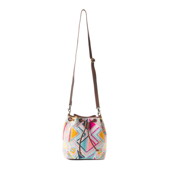 Pastel Desert Sunrise Bucket Bag In Pink - MYRA BAG