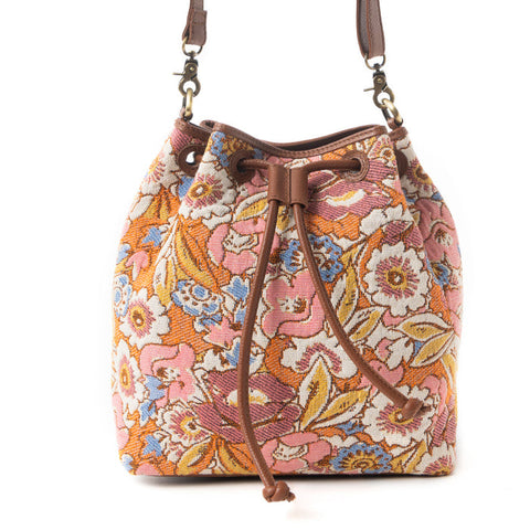 Pastel Desert Sunrise Bucket Bag In Brown - MYRA BAG