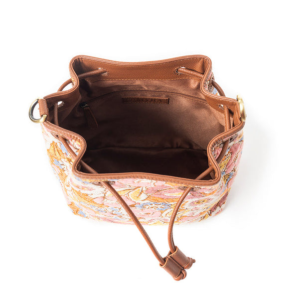 Pastel Desert Sunrise Bucket Bag In Brown - MYRA BAG