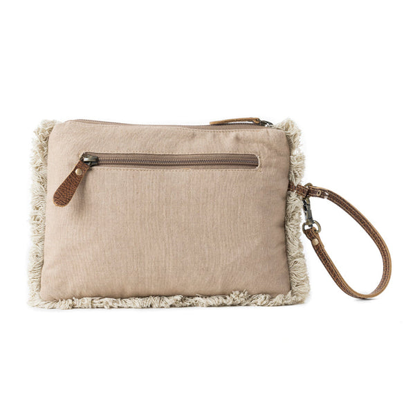 Meadow Lace Embroided Pouch in Ivory Bloom - MYRA BAG