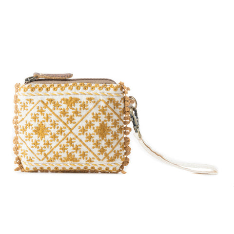 Savanna Glow Woven Pouch Bag in Sunny Gold- MYRA BAG