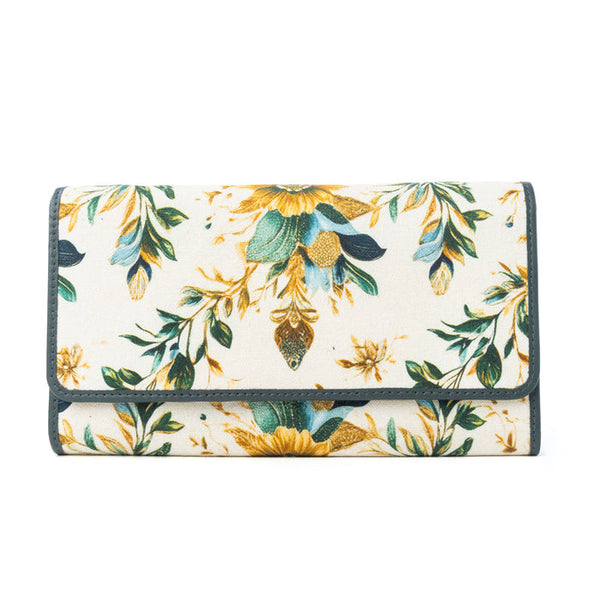 Autumn Grace Woven Wallet in Teal Bloom - Myra Bag