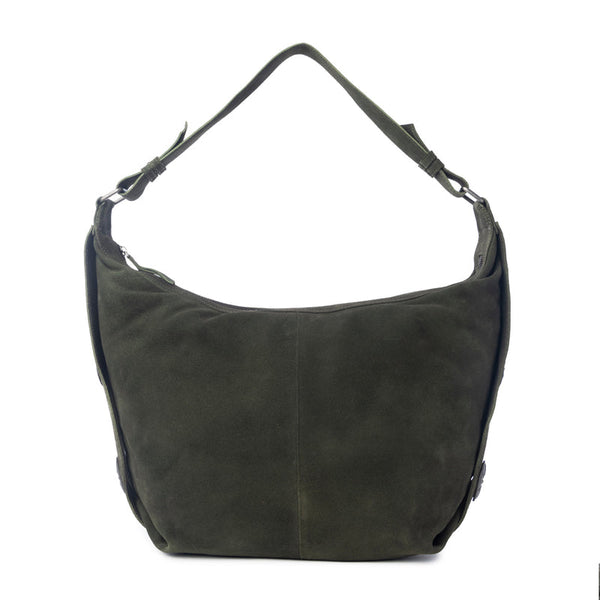 Hunter’s Grove Suede Leather Shoulder Bag in Ranch Olive - MYRA BAG