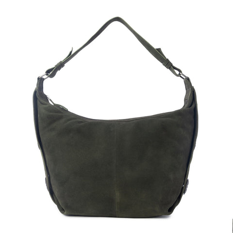 Hunter’s Grove Suede Leather Shoulder Bag in Ranch Olive - MYRA BAG