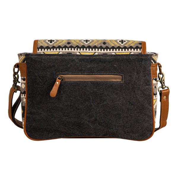 Bison Ridge Messenger Bag With Hair-On Hide - MYRA BAG