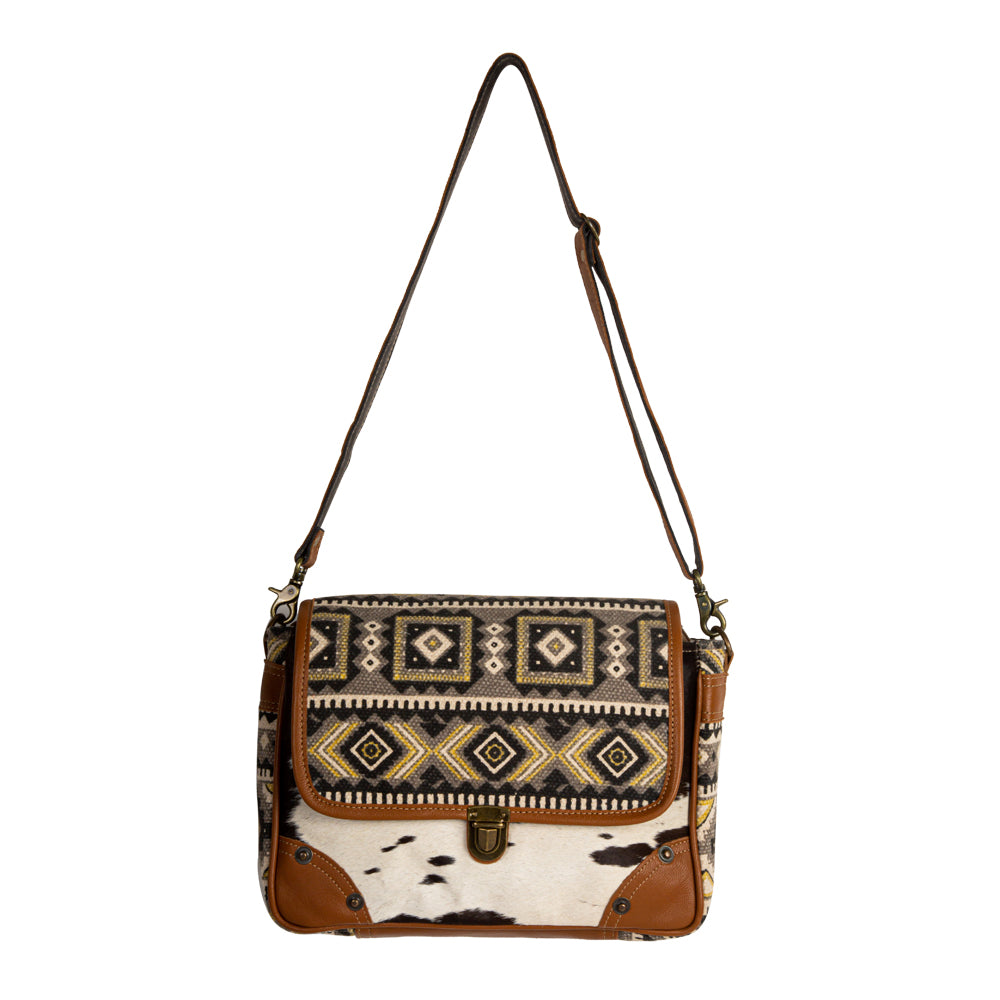 Bison Ridge Messenger Bag With Hair-On Hide - Thumbnail 2