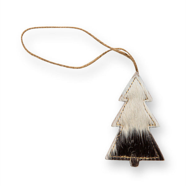Christmas Tree Hair-on Hide Ornament Set in Black - MYRA