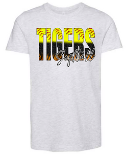 TIGERS OMBRE SOFTBALL YOUTH TEE - ASH COLOR