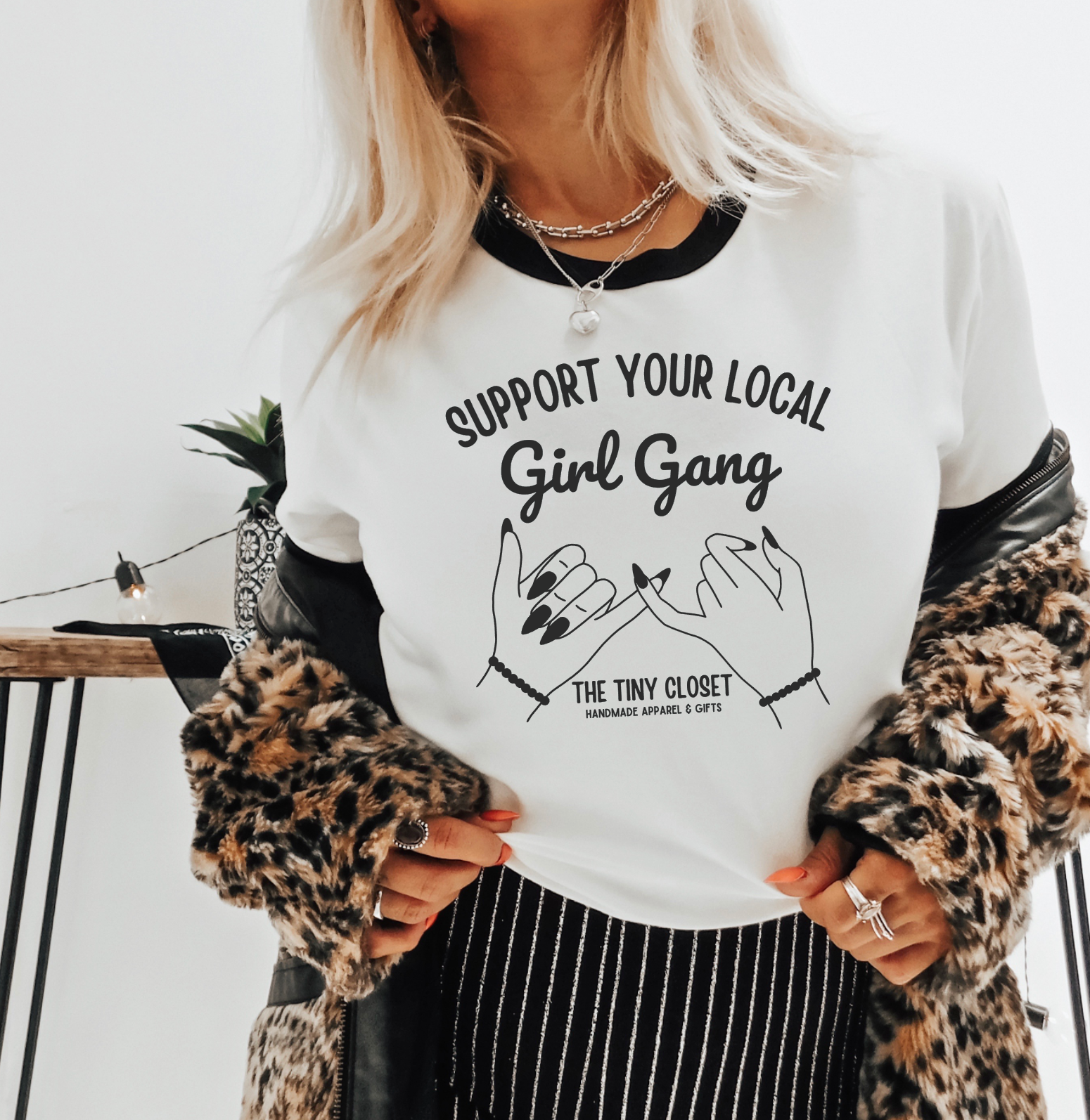 TTC SUPPORT YOUR LOCAL GIRL GANG CLASSIC RINGER TEE