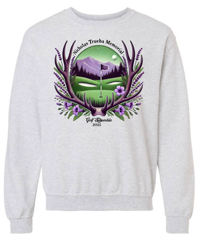 TRUEBA GOLF SCRAMBLE CREW SWEATSHIRT - ASH (FRONT ONLY)