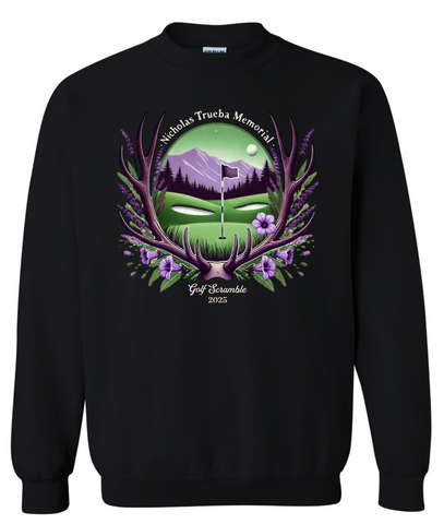 TRUEBA GOLF SCRAMBLE CREW SWEATSHIRT - BLACK (FRONT ONLY)