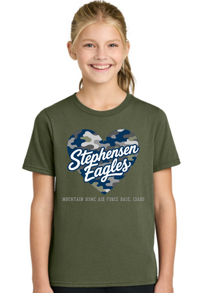 STEPHENSEN ELEMENTARY CAMO HEART - OLIVE