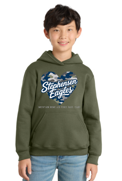 STEPHENSEN ELEMENTARY CAMO HEART - OLIVE