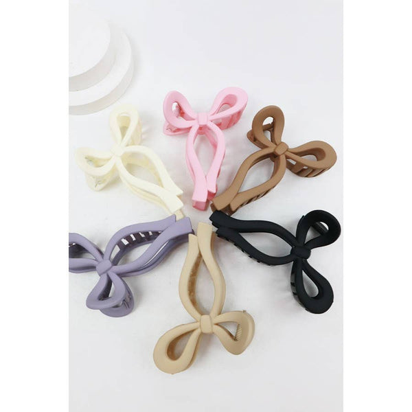 Love and Repeat - Matte Tone Bow Shape Hair Claw