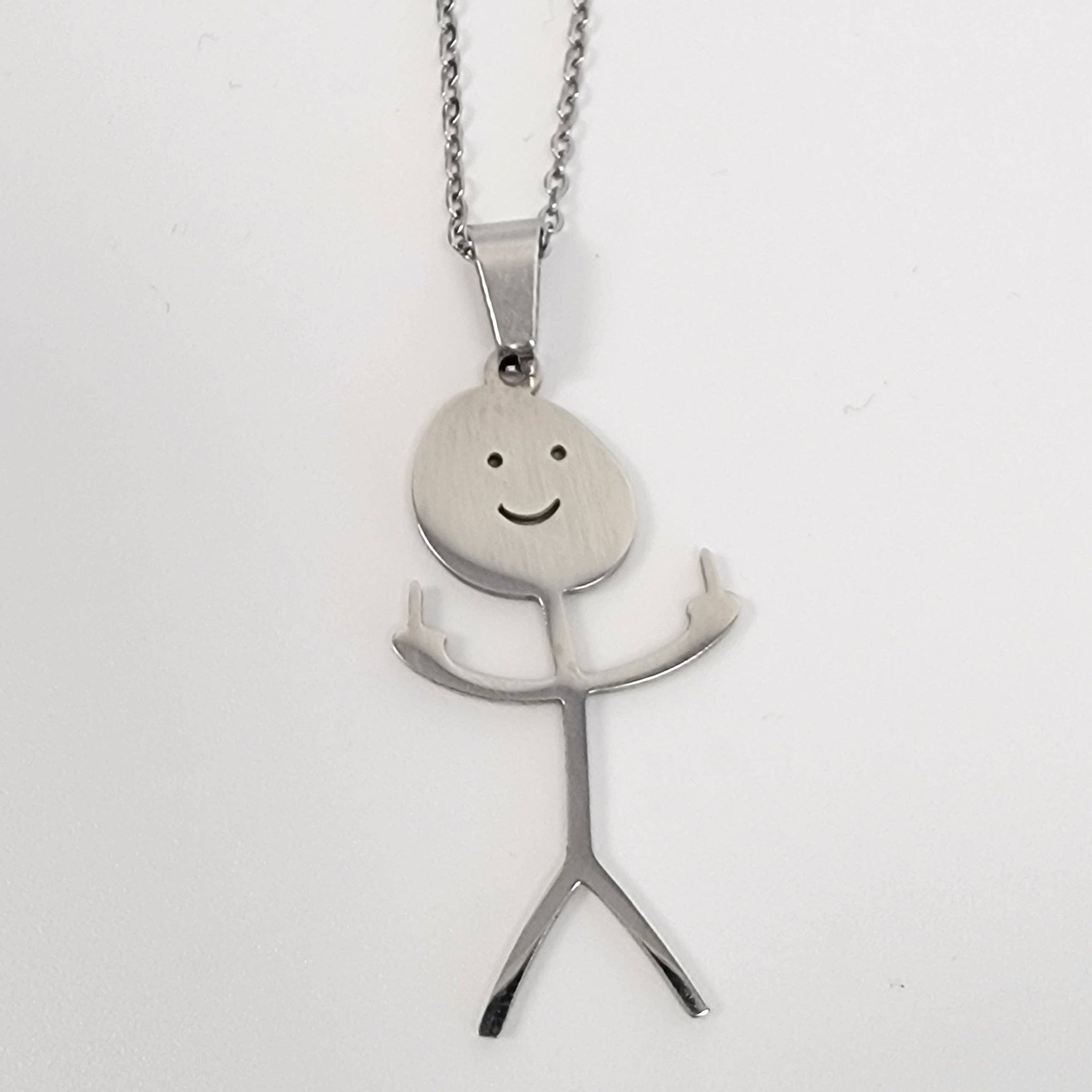 tcbco - Cute Middle Finger Stick Figure Necklace