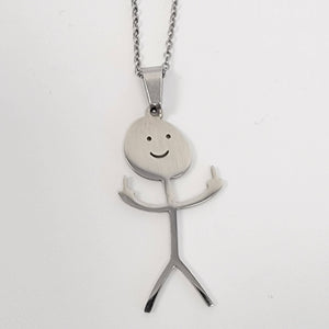 tcbco - Cute Middle Finger Stick Figure Necklace