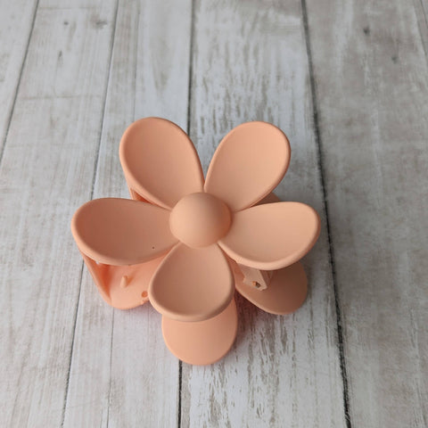 iconic mi - Daisy Flower Matt Hair Accessory Claw Clip 3": Peach