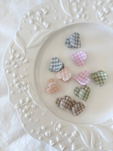 LoveLina - Checkered Heart Shape Hair Claw - DOLCE CK
