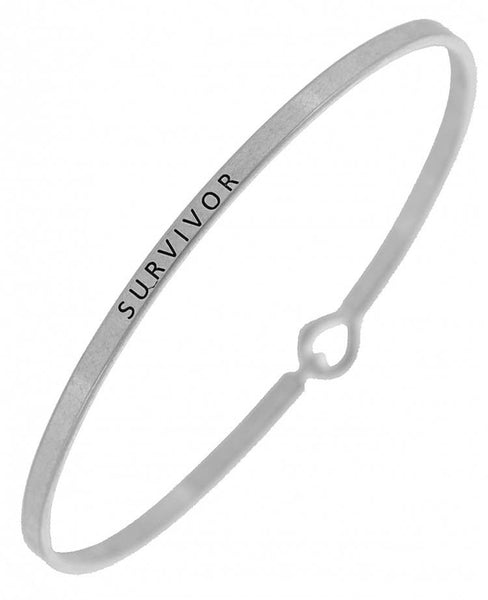 0011 PREMIERE - FR4577 SURVIVOR_3mm Inspired Message Brass Bangle