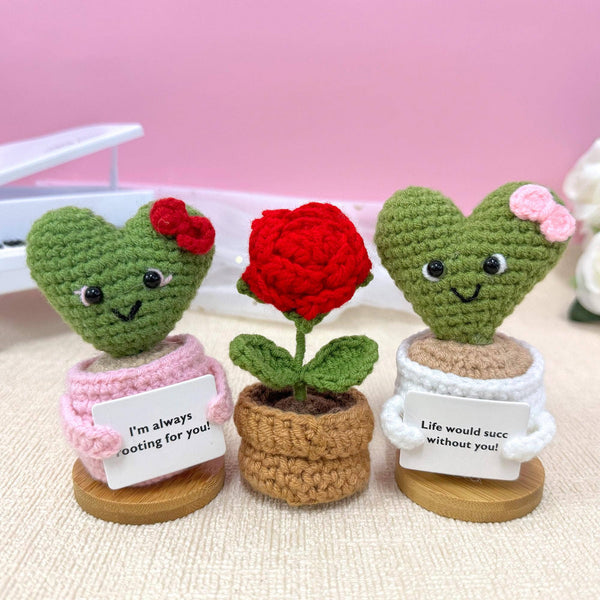 TOMOPOD LLC - Crochet Valentines Flower/Cactus Plant/ Rose/Succulent