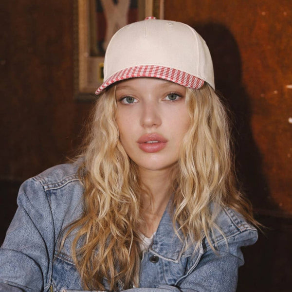 Fashion City - Small Gingham Check Two-Tone Trucker Hat